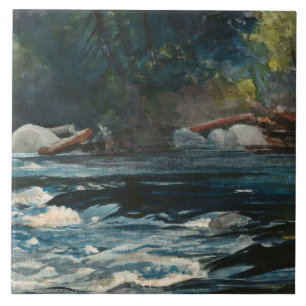 Winslow Homer - The Rapids, Hudson River Ceramic Tile