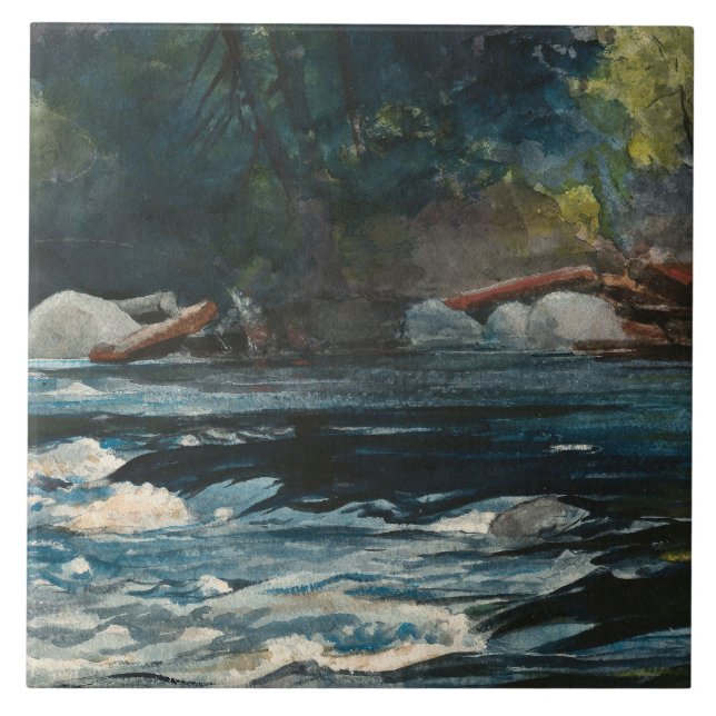Winslow Homer - The Rapids, Hudson River Ceramic Tile (Front)