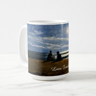 Winslow Homer watercolor, Moonlight, Love Forever, Coffee Mug