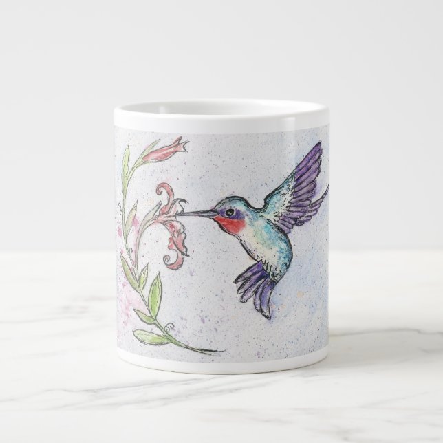 Winsome Hummingbird design on a Mug / Cup (Front)
