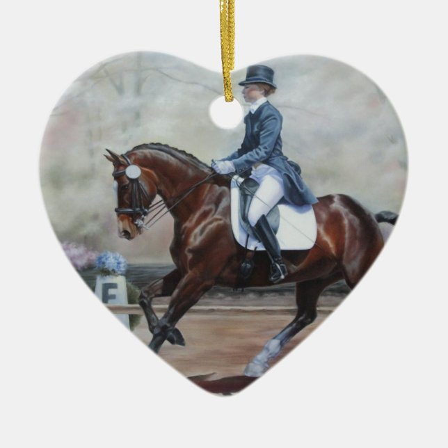 Winsor in Dressage Ceramic Tree Decoration (Front)