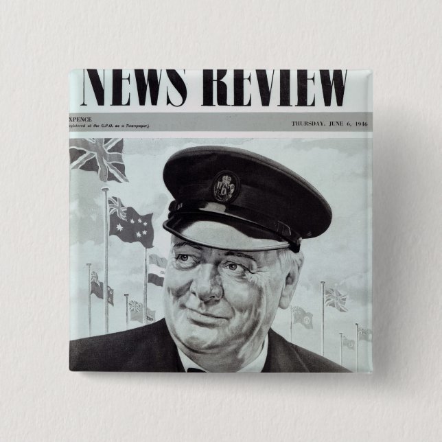 Winston Churchill 15 Cm Square Badge (Front)