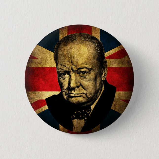 Winston Churchill 6 Cm Round Badge (Front)