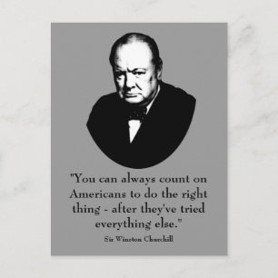 Winston Churchill and Funny Quote Postcard