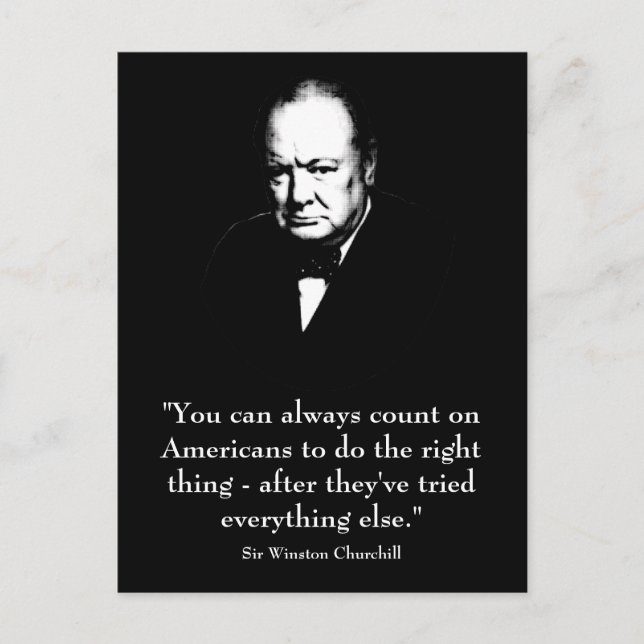 Winston Churchill and Funny Quote Postcard (Front)