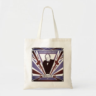 Winston Churchill Art Deco style Union Jack Tote Bag