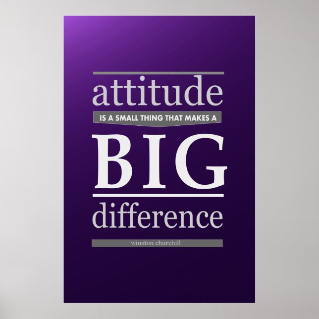 Winston Churchill attitude small big difference Poster (Front)