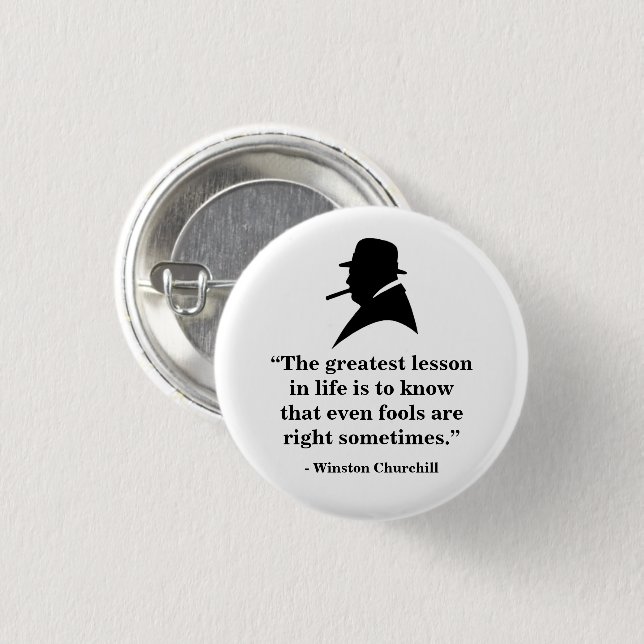 Winston Churchill Badge - Quote 25 (Front & Back)