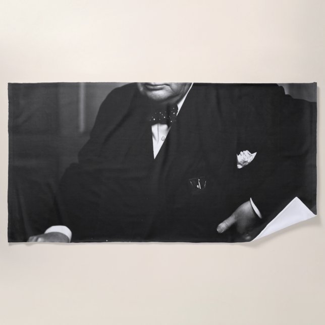 Winston Churchill Beach Towel (Front)