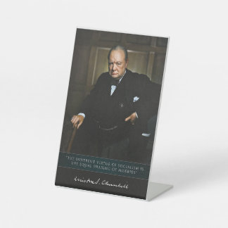 Winston Churchill - British Prime Minister Decor Pedestal Sign