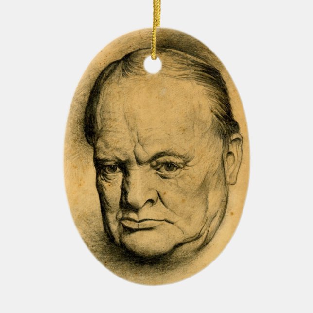 Winston Churchill Ceramic Ornament (Front)