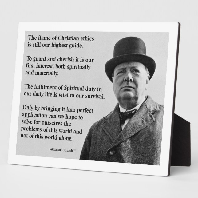 Winston Churchill Christian Plaque (Side)