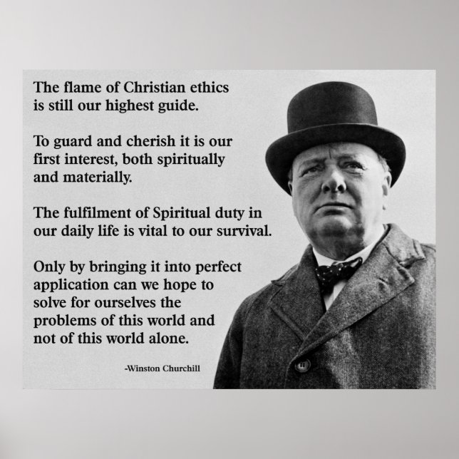 Winston Churchill Christian Poster (Front)