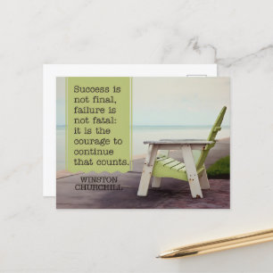 Winston Churchill "Courage" Inspirational Quote Postcard