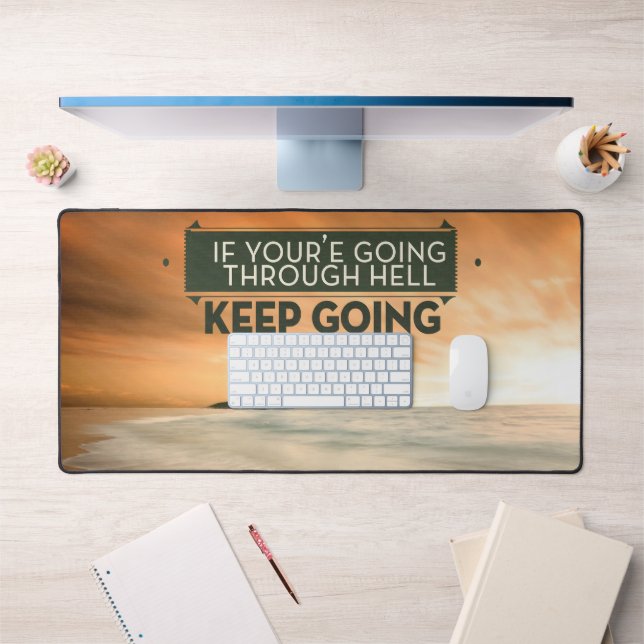 Winston Churchill Inspirational Quote "Keep going" Desk Mat (Office 1)