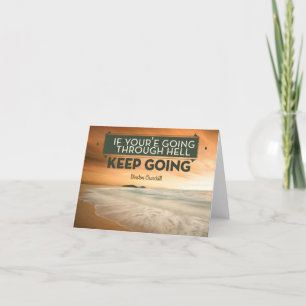 Winston Churchill Inspirational Quote "Keep going" Thank You Card