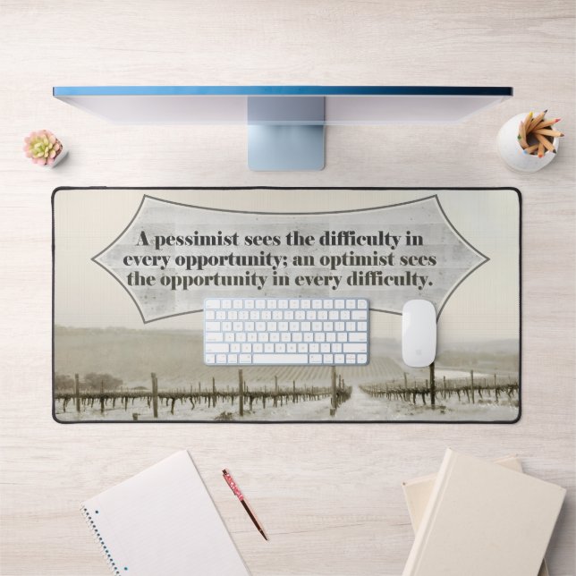 Winston Churchill Inspirational Quote Opportunity Desk Mat (Office 1)