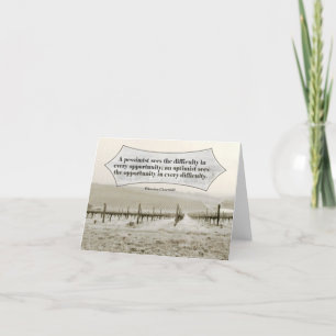 Winston Churchill Inspirational Quote Opportunity Thank You Card