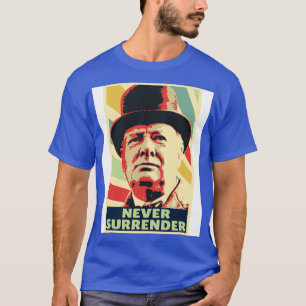 Winston Churchill Never Surrender Vintage Colours T-Shirt