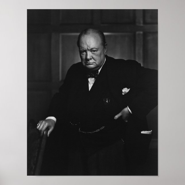 Winston Churchill Portrait - The Roaring Lion Poster (Front)