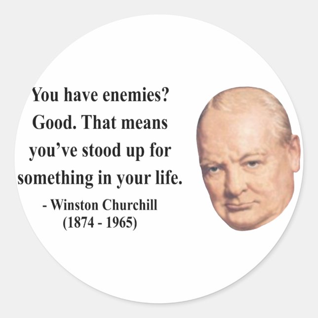 Winston Churchill Quote 3b Classic Round Sticker (Front)