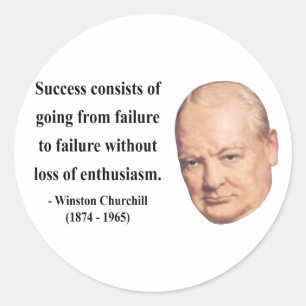 Winston Churchill Quote 5b Classic Round Sticker
