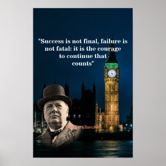 Winston Churchill Quote On Courage Poster
