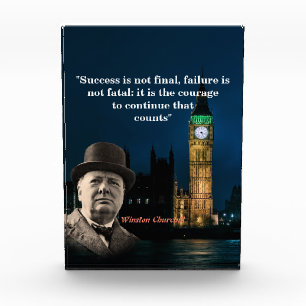Winston Churchill Quote On Courage Poster Photo Block