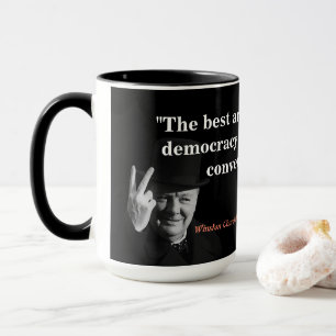 Winston Churchill Quote On Democracy Mug