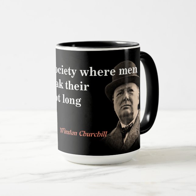 Winston Churchill Quote On Free Speech Mug (Front Right)