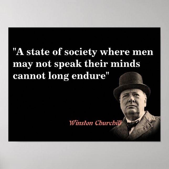 Winston Churchill Quote On Free Speech Poster (Front)
