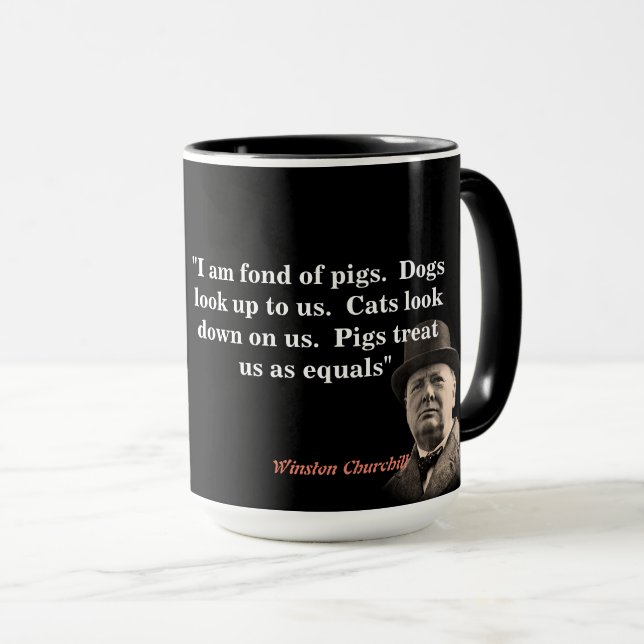Winston Churchill Quote On Pigs Mug (Front Right)