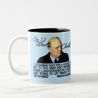 Winston Churchill Quote on Taxation Two-Tone Coffee Mug