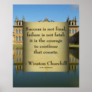 Winston Churchill Quote; Success Blenheim Palace Poster