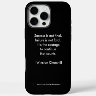 Winston Churchill Quote; Success iPhone 16 Pro Max Case