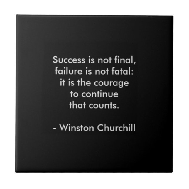 Winston Churchill Quote; Success Ceramic Tile (Front)