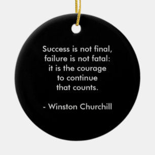Winston Churchill Quote; Success Ceramic Tree Decoration