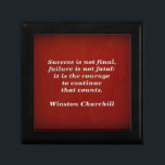 Winston Churchill Quote; Success Gift Box<br><div class="desc">Winston Churchill Quote; Success. Success is not final. Failure is not fatal; It is the courage to continue that counts. Created with a dramatic red plaster background. Designed for you by Corbin Henry for FamousShortQuotes . This Winston Churchill Gift Box is perfect for Christmas, birthday, graduation, or everyday encouragement for...</div>