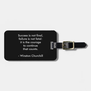 Winston Churchill Quote; Success Luggage Tag
