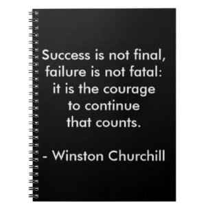 Winston Churchill Quote; Success Notebook
