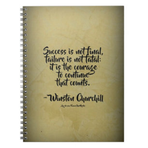 Winston Churchill Quote; Success Notebook