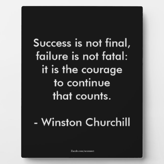 Winston Churchill Quote; Success Plaque (Front)