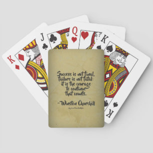Winston Churchill Quote; Success Playing Cards