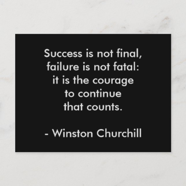 Winston Churchill Quote; Success Postcard (Front)