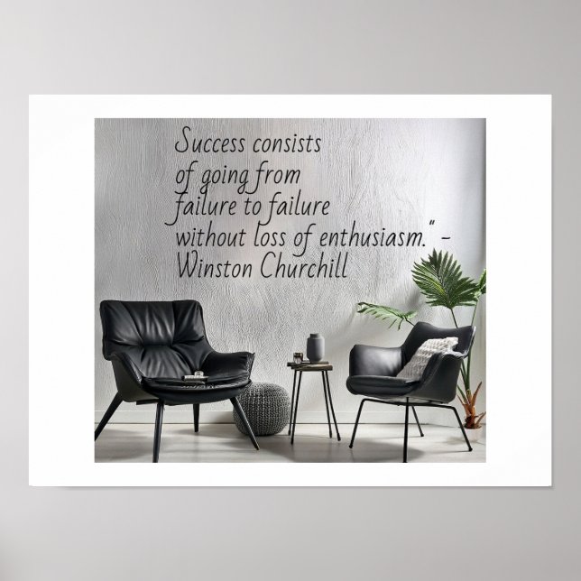 Winston Churchill quote Success  Poster (Front)