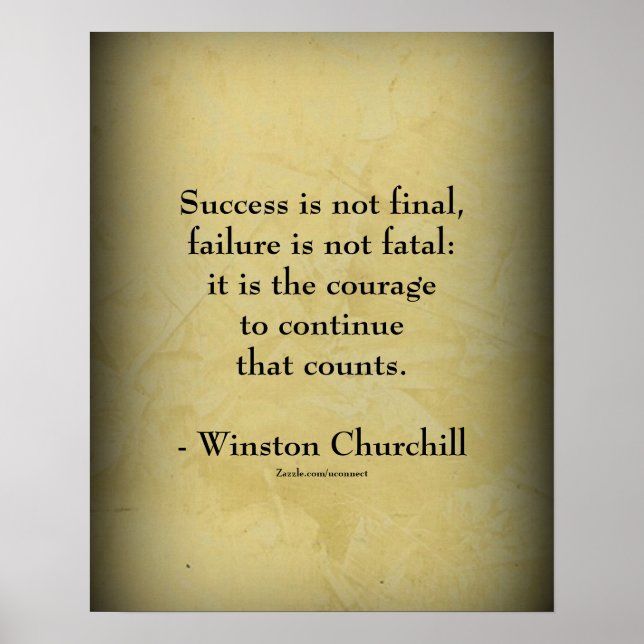 Winston Churchill Quote; Success Poster (Front)