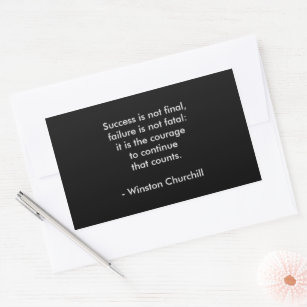 Winston Churchill Quote; Success Rectangular Sticker