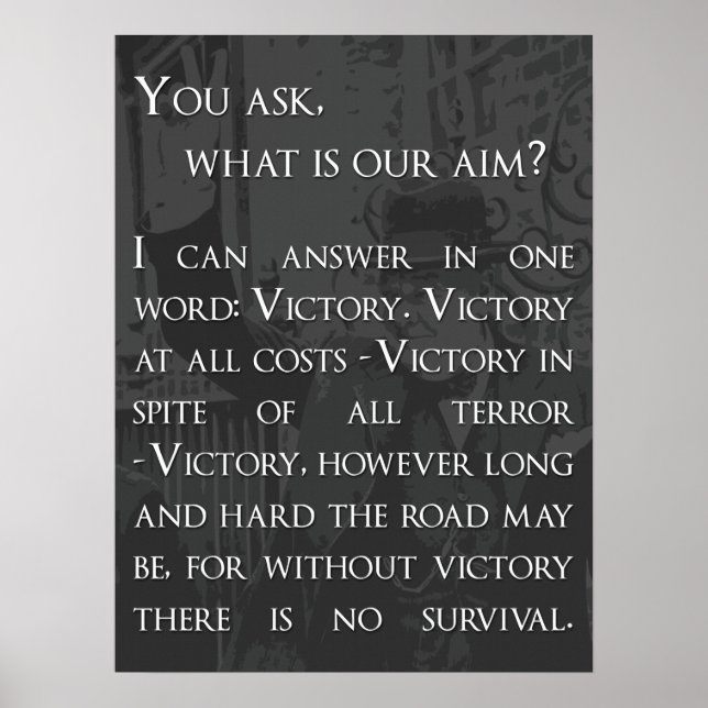 Winston Churchill Quote - Victory Poster (Front)