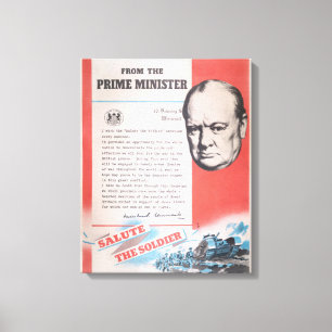 Winston Churchill, Reprint of British WW2 poster Canvas Print