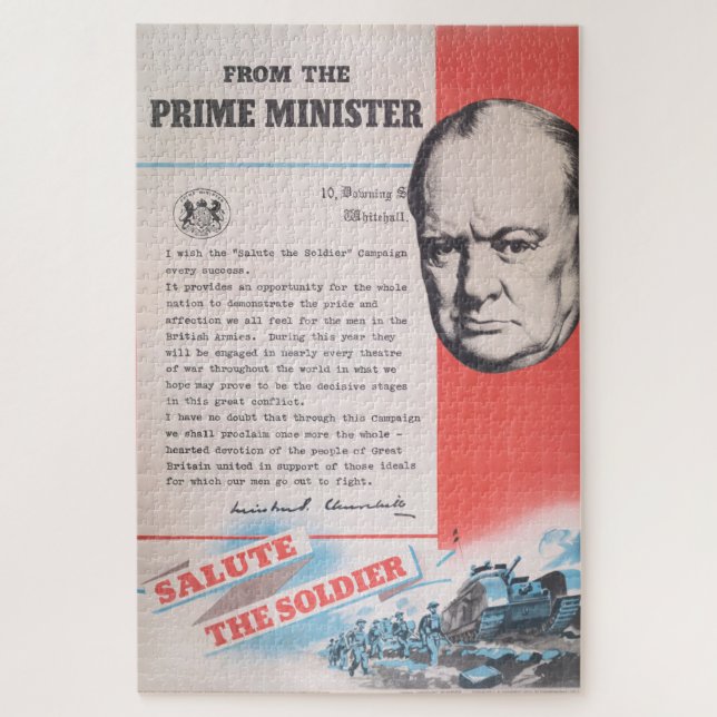 Winston Churchill, Reprint of British WW2 poster Jigsaw Puzzle (Vertical)